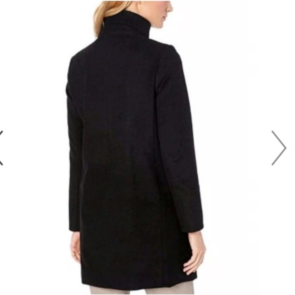 Lauren Ralph Lauren Wool Blend Mockneck Woman's Black Double Buckle Pea Coat 14 - Picture 2 of 11